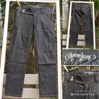 2sis1bro แบรนด์แท้ Spoon Jeans กางเกงสกินนี่ เอวต่ำ ขายาว มือสอง พร้อมส่ง sz 5