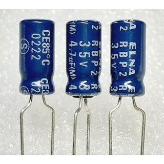 Elna RBP2  4.7uf 35v capacitor bipolar ตัวเก็บประจุ คาปาซิเตอร์ bp ไบโพลาร์ ไบโพล่า ไม่มีขั้ว