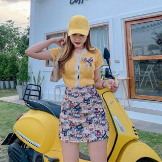 กระโปรงลายหมี 🧸🧸 กระโปรงทรงเอพิมพ์ลายหมี