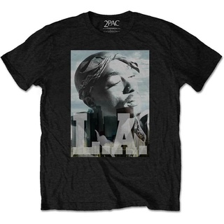 [COD]ขายดี เสื้อยืดลําลอง แขนสั้น พิมพ์ลาย Tupac shakur los angeles rap official สําหรับผู้ชาย JDfafl85KBdlec41