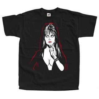 เสื้อยืดผ้าฝ้ายพิมพ์ลายขายดี Elvira: เสื้อยืด ลายโปสเตอร์ภาพยนตร์ Mistress Of The Dark V14 สีดํา