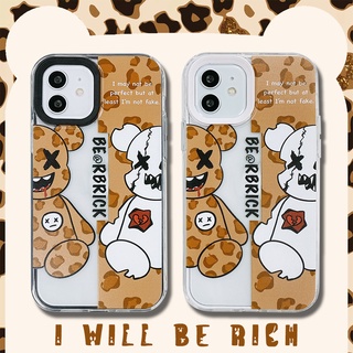 2 in 1 เคสโทรศัพท์มือถือ แบบหนา กันกระแทก ลายหมี สําหรับ iphone 6 6s 7 8 plus XR 11 12 pro max 13