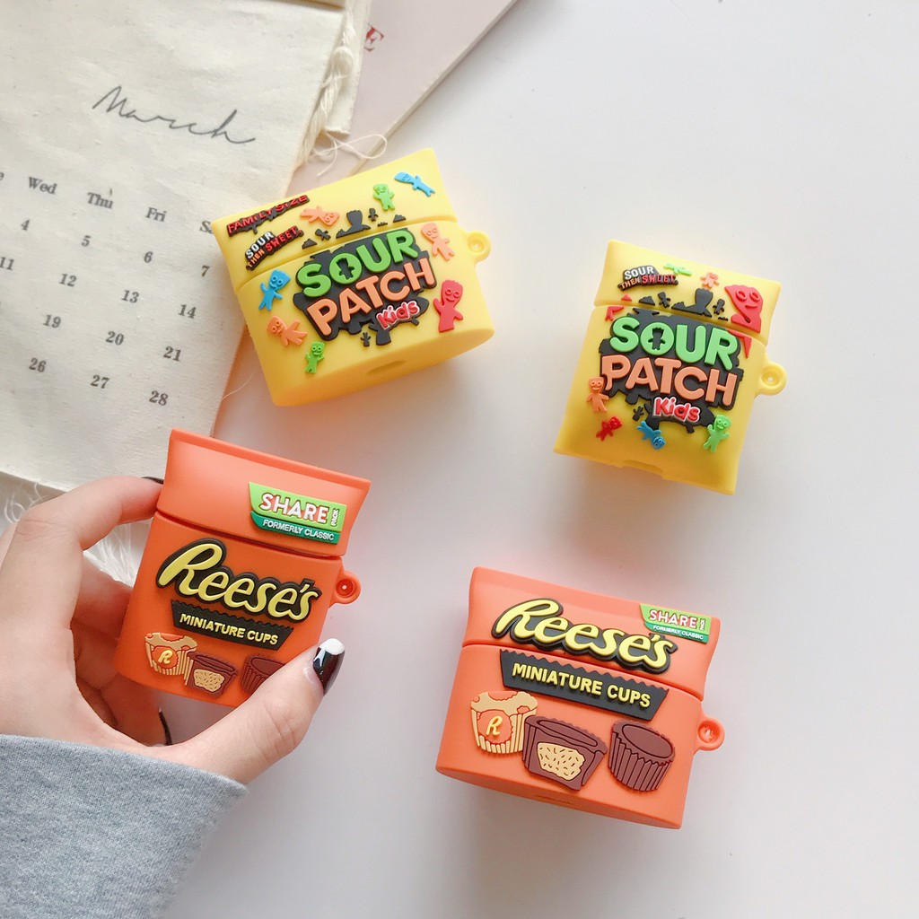 3D Sour Patch Candy Reeses ช็อกโกแลตคุกกี้สําหรับ airpods Pro gen 2 1 2 Pro 3 ฝาครอบหูฟังไร้สายบลูทู