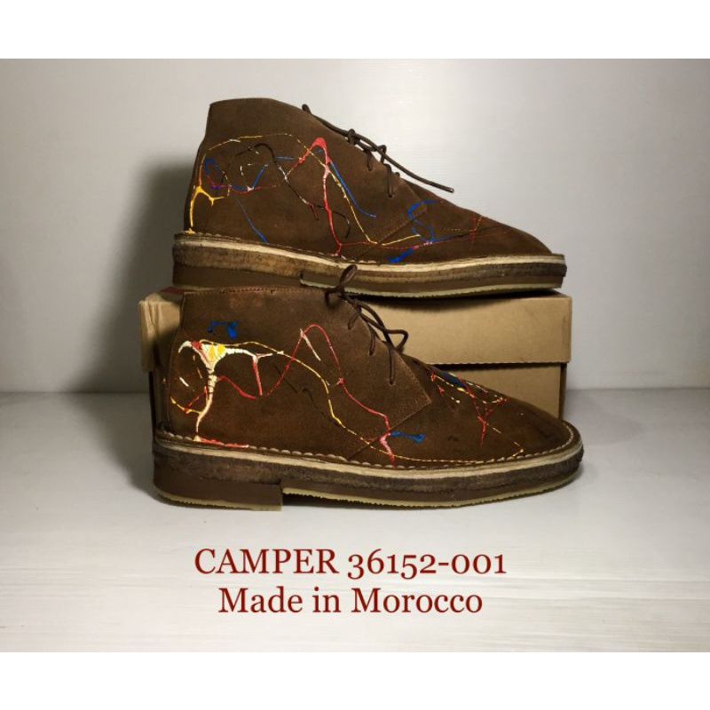 CAMPER Shoes 42EU(27.5cm) ของแท้ มือ 2 งาน Morocco, รองเท้า CAMPER เพ้นท์สี Multi-Color นำไปเสริมพื้นมาเพื่อให้ทนทานขึ้น