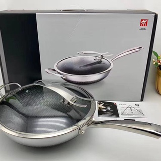 German Zwilling 9th generation wok 34cm stainless steel genuine original high-end household non-stick pan yd