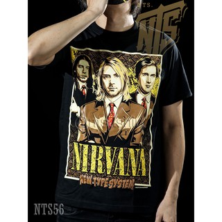 NTS 56 Nirvana ROCK เสื้อยืด เสื้อวง เสื้อดำ สกรีนลายอย่างดี ผ้าหนานุ่ม ไม่หดไม่ย้วย NTS T SHIRT S M L XL XXL