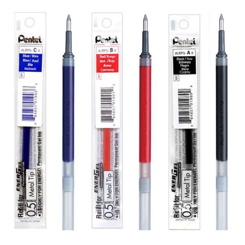 ไส้รีฟิล หมึกเจล ยี่ห้อ PENTEL ENERGEL PERMANENT GEL INK หมึกเจล เพนเทล รุ่นกันน้ำ