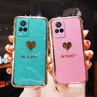 เคสโทรศัพท์ VIVO V21 5G Casing Bling Gold Glitter Hardcase Be Loved Fashion Back Cover เคส วีโว่V21 Phone Case