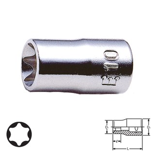 KOKEN 2425-E8 ลูกบ๊อกท๊อก 1/4"-22-E8 | MODERTOOLS OFFICIAL