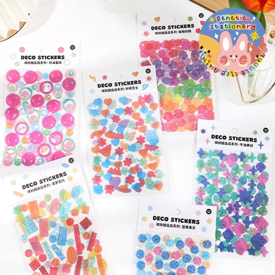 พร้อมส่ง 🌈GNT-SK0186 สติ๊กเกอร์ Colorful Dessert Shop Series