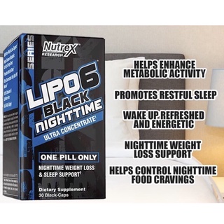 Nutrex LIPO6 BLACK NIGHTTIME(30caps)แฟตเบิร์นในเวลาที่นอนหลับ