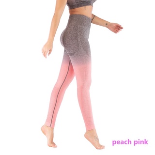 กางเกงออกกำลัง Seamless Tech  ผ้านุ่มยืดหยุ่น ระบายอากาศได้ดี ไล่สีทูโทน ไซส์ L เอว27-29” สะโพก 37-39” ของใหม่ มือ1