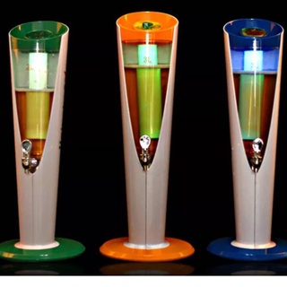 ทาวเวอร์ ทาวเวอร์เบียร์ 3ลิตร มีไฟ LED เบียร์ทาวเวอร์ beertower หลอดกดเบียร์ มีกระบอกใส่น้ำแข็ง🌺🌺พร้อมส่งจ้า🌺🌺🌺