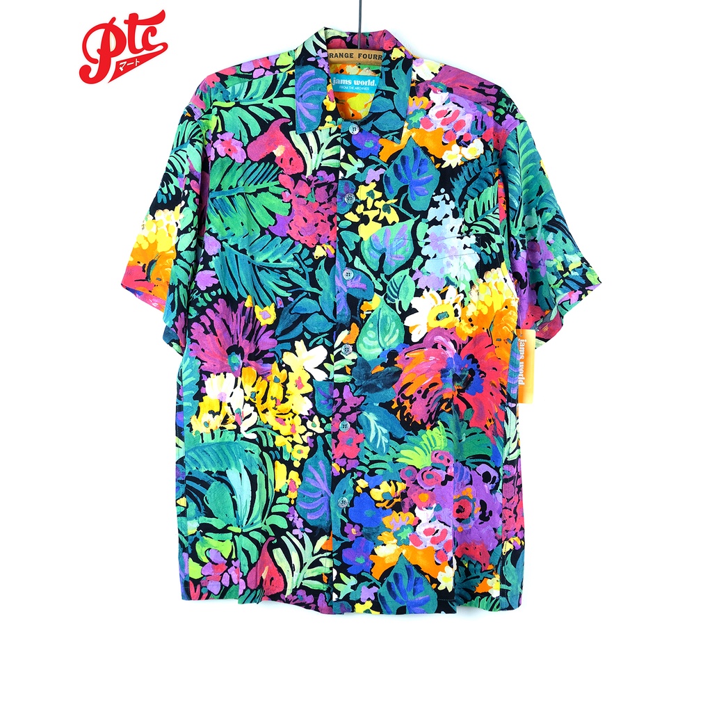 เสื้อฮาวาย JAMS WORLD / FIORE BLACK 100% RAYON