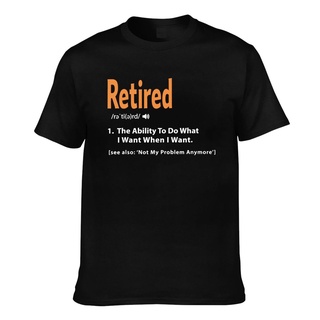 ผ้าฝ้ายคอกลมเสื้อยืด ผ้าฝ้าย พิมพ์ลาย Retired Definition Retirement Gag ของขวัญ สําหรับผู้ชายfrom S-4XL