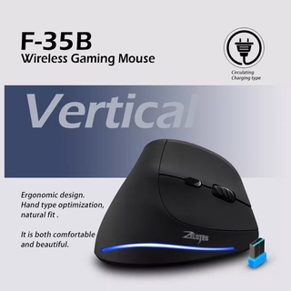 ZELOTES F-35 เมาส์เมาส์แนวตั้งไร้สายชาร์จ Optical RGB USB เกมเม้าส์สำหรับ Windows แมค 2400 DPI 2.4G สำหรับ PUBG LOL