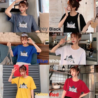 GAKKI เสื้อยืด เสื้อยืดแขนสั้น ผู้หญิง สไตล์เกาหลี ผ้าคอตตอน คอกลม พร้อมส่ง 8002#