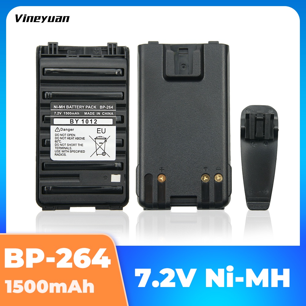 D-12แบตเตอรี่ BP-264 BP264 BP-265 BP265 7.2V 1500mAh Ni-Mh สําหรับ Icom IC-T70 IC-T70A IC-T70E IC-V8