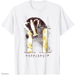 แขนสั้นcrew neckเสื้อยืดคอกลม แขนสั้น ผ้าฝ้าย พิมพ์ลาย Harry Potter Hufflepuff House สีน้ํา แฟชั่นฤดูร้อน สําหรับผู้ชายS