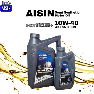 ไอซิน AISIN 10W-40 ECON TECH+ API SN PLUS 4+1 ลิตร Semi Synthetic น้ำมันเครื่องยนต์เบนซิน