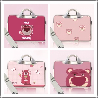 ⭐️With Shoulder Strap + Tie Strap⭐️Lotso PU ลายการ์ตูนเมโลดี้น่ารัก ขนาด 12 13 15 14 15.6 นิ้ว กันน้ำ