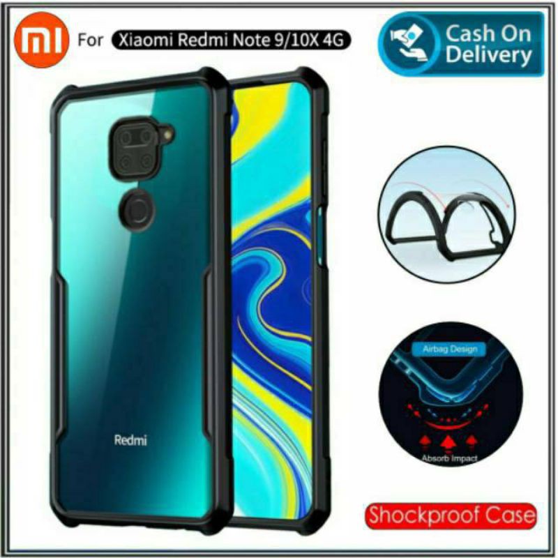 เคส XIAOMI REDMI NOTE 9/8/8 PRO/9S/9 PRO/9 PRO MAX/REDMI 9/9A HARDCASE SHOCKPROOF TRANSPARENT