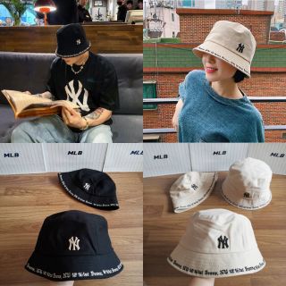 ถูกที่สุด ของแท้100% หมวก​ MLB Gothic Bucket Hat​ ปักโลโก้ NY