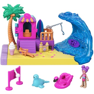 Polly Pocket Pollyville Sunshine Beach โมเดลจิ๋ว พอลลี่ พ็อกเก็ต หาดซันไชน์ ของเล่นเด็กหญิง รุ่น GTM68