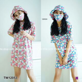 Set 3 ชิ้น Dress oversize เดรสคอกลมแขนสั้น มา