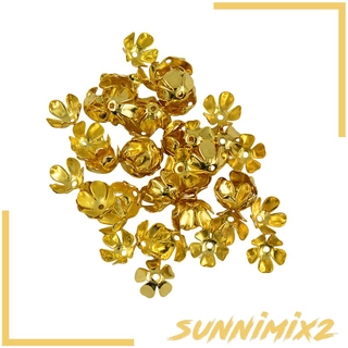 ( Sunnimix2 ) ลูกปัดลายดอกไม้สีทอง 3 D 50 ชิ้นสําหรับทําเครื่องประดับ Diy 8 มม .