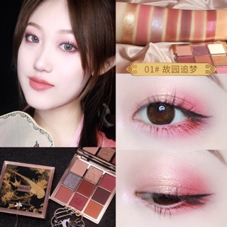 8043(ใหม่/แท้) hojo  Eye Shadow Palette อายแชโดว์ พาเลททาตา9สี เนื้อใยไหม แมท ประกายชิมเมอร์ สีสวยมาก