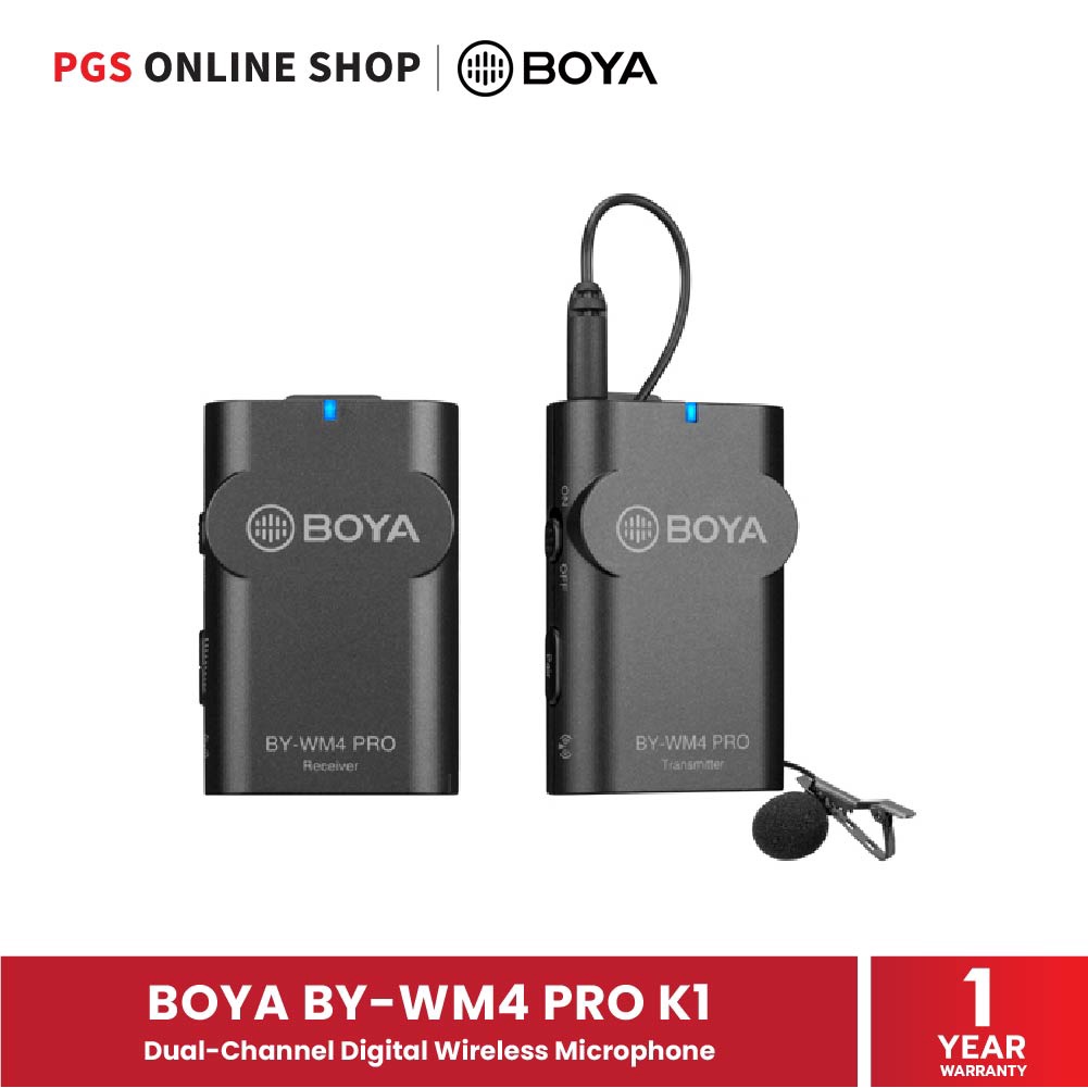 BOYA BY-WM4 PRO K1 (ไมโครโฟนไร้สายแบบส่ง-รับ) Dual-Channel Digital Wireless Microphone