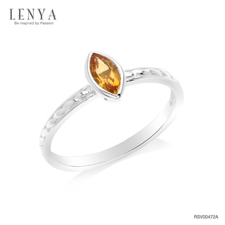 Lenya Jewelry แหวนเงินแท้ 925 ประดับพลอยสีเหลือง ซิทริน สวยเท่ห์อย่างมีสไตล์