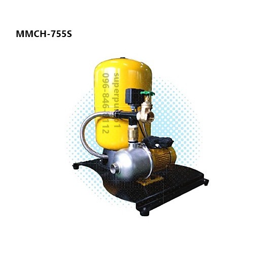 ชุดปั๊มส่งน้ำขนาดเล็ก (ปั๊มตัวเดียว) MiNi Booster Pump Mitsubishi รุ่น MMCH-755S 1Hp 750Watt 8-10 ก๊