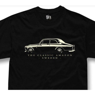 เสื้อยืดVintage T-Shirt Printed Short Sleeve Casual Volvo Amazon Fans 122S 123Gt 122 121 222 Gildan Gift