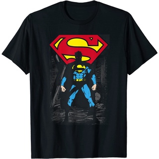 ผ้าฝ้ายคอกลมเสื้อยืด ลาย Superman Dark Alley สไตล์วินเทจ เรโทร คลาสสิก สําหรับผู้ชาย และผู้หญิง เสื้อยืด - เสื้อยืด Unis