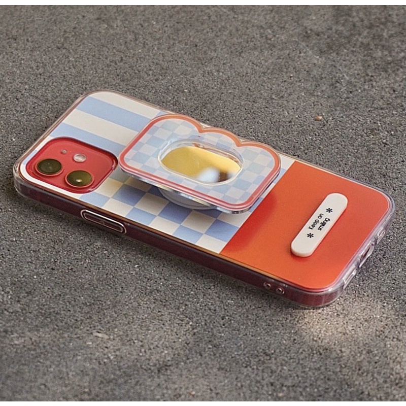 WGG CRAFT STUDIO | RED-BLUE PHONE CASE เคสลายตาราง 💙 (มีให้กดป้ายติดเคสราคา 10฿)