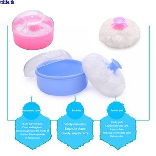 【ANDES】1PCS New High Quality Baby Soft Face Body Cosmetic Powder Puff talcum powder Sponge Box Case Container