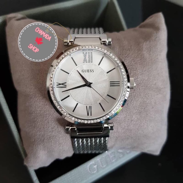 🍃 GUESS Women's U0638L1 Sophisticated Silver-Tone Watch