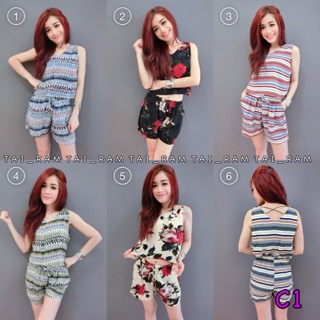 ราคา 290 บาท Vip : 260.-  Set 2 ชิ้น เสื้อแขนกุด สายไขว้หลัง+ กางเกงเอวยืด เข้าเซทกัน. มีกระเป๋าข้าง