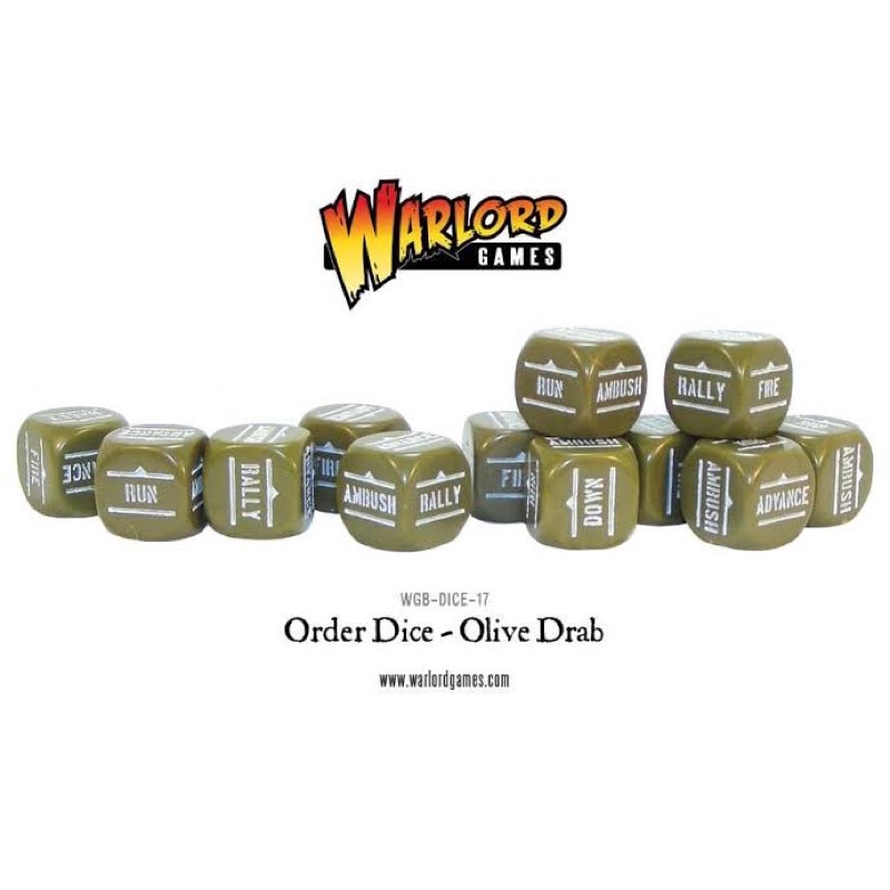 BOLT ACTION - Allied Order Dice Set (Olive Drab) - WW2 Allies Warlord Games D6 pack