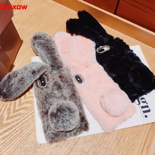 Hairy Case Samsung Galaxy Note 9 8 5 4 3 A9 Pro 2016 Cute Rabbit Animal Soft Plush Warm Cover