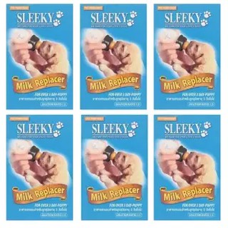 สลิคกี้ อาหารแทนนมสำหรับลูกสุนัข 3 วันขึ้นไป ขนาด 300 กรัม (6 กล่อง)Sleeky Milk Replacer 300g For over 3 days Puppy (6pc