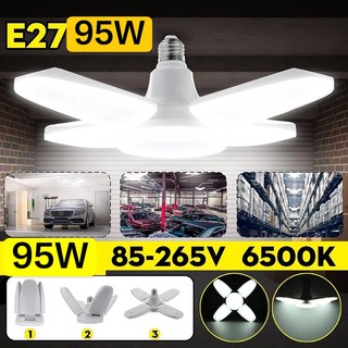 95W หลอดไฟพัดลม หลอดไฟ LED ทรงใบพัดแบบกลม พับได้ Fan Blude LED