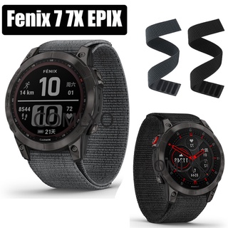 สายนาฬิกาข้อมือไนล่อน แบบนิ่ม สําหรับ Garmin Fenix 7X 7 EPIX Gen 2 Enduro 6x 6 Pro Solar Descent EPIX MK1 Mk2 Mk2i