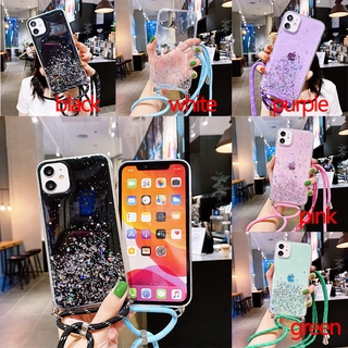 Glitter Star Xiaomi 10T Note10 lite Note10+ 9T Pro 10 10+ 8 8lite 8Pro เคสมือถือ Soft TPU Case เคสโทรศัพท์ สีใส พร้อมสายเชือกคล้อง