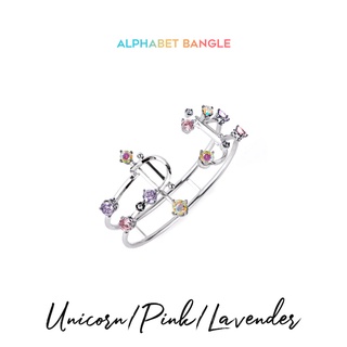 Alphabet X Unicorn Bangle