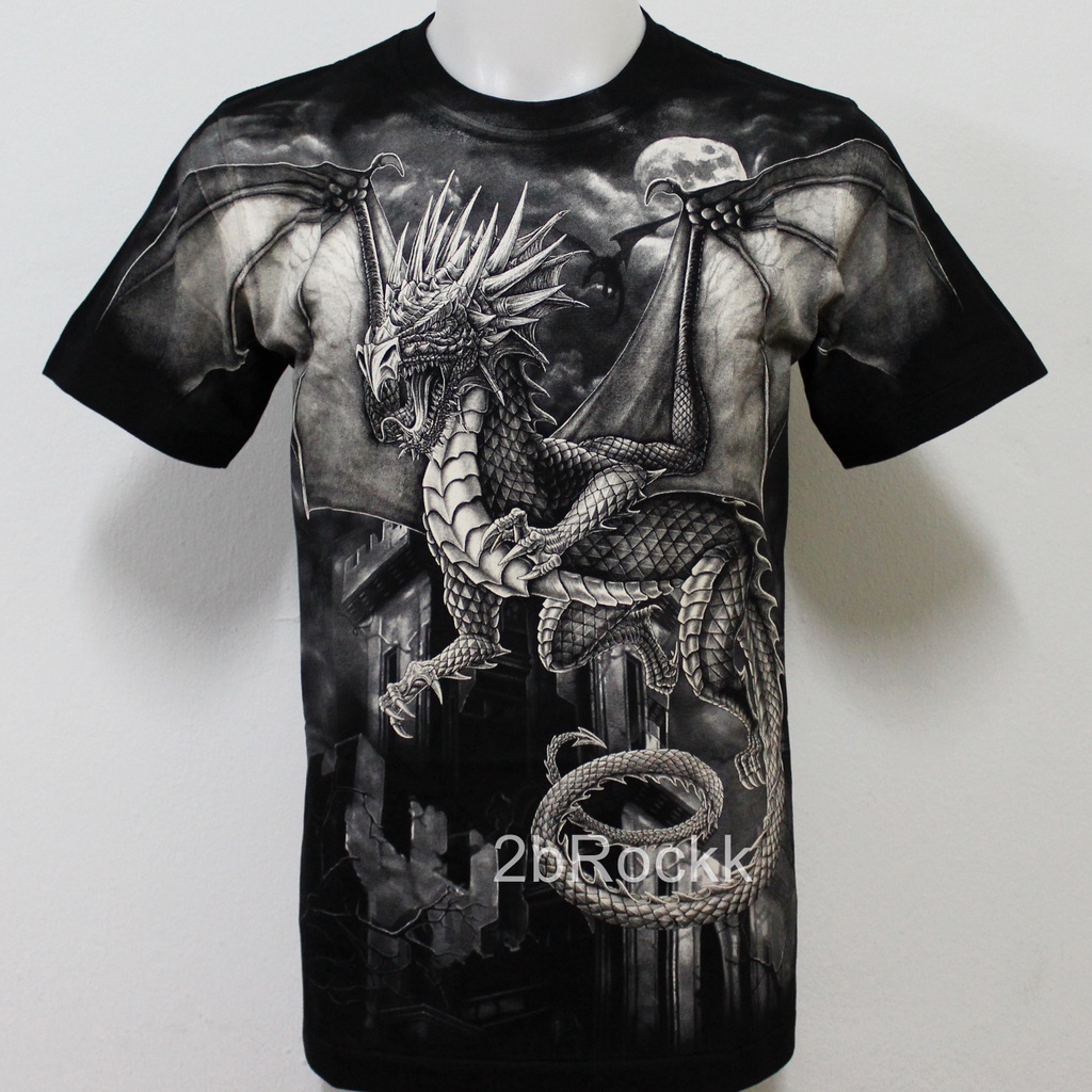 เสื้อยืด มังกร Rock Eagle OVP Discharge T-Shirt D69 ไซส์ยุโรป