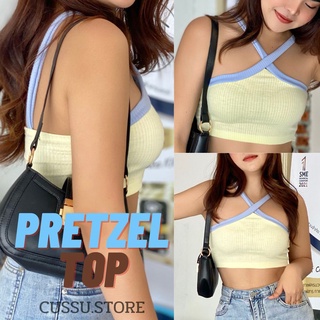 CUSSU Pretzel Top ครอปทูโทนสายเดี่ยวไขว้หน้า