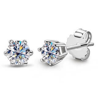 ต่างหูเพชรโมอิส 3 mm/4 mm./6 prongs moissanite diamond earrings